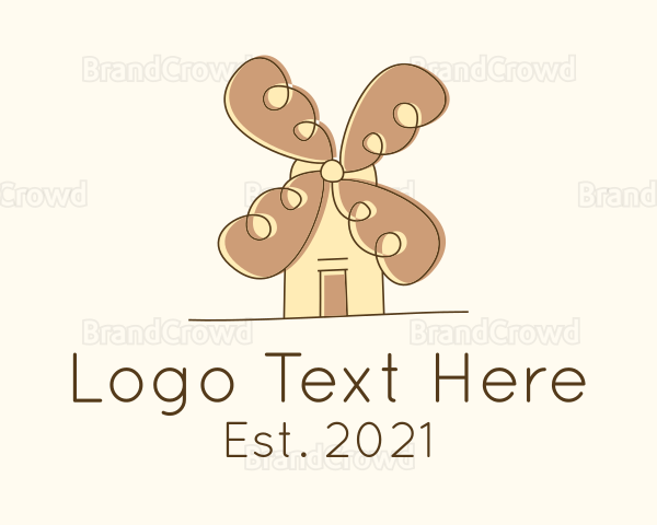 Bread Bakery Windmill Logo