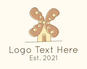 Minimalist - Bread Bakery Windmill logo design