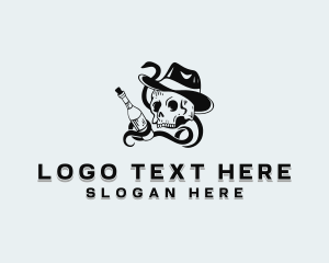 Hat - Skull Liquor Bar logo design