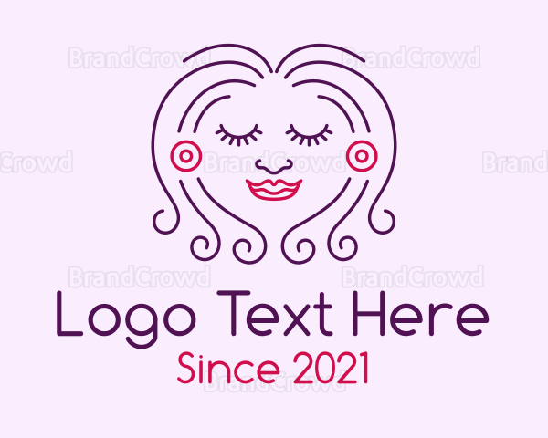 Smiling Pretty Lady Logo