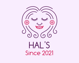 Facial - Smiling Pretty Lady logo design