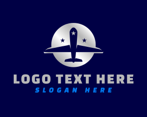 Transportation - Travel Airplane Stars logo design