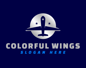 Travel Airplane Stars logo design