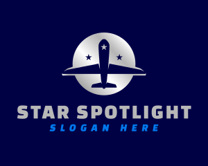 Travel Airplane Stars logo design