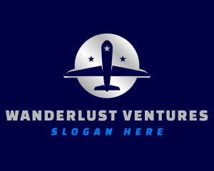 Travel Airplane Stars logo design