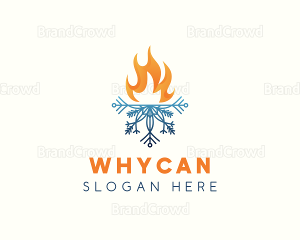 Fire Snowflake Heating Logo