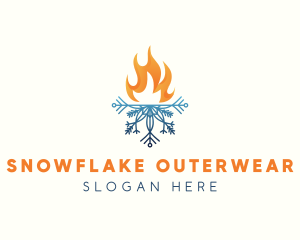 Fire Snowflake Heating logo design