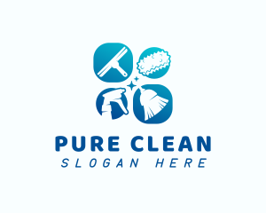 Cleaning Tools Housekeeping logo design