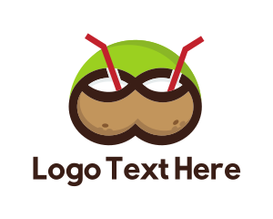 Tiki - Double Coconut Drinks logo design