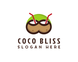 Double Coconut Drinks logo design