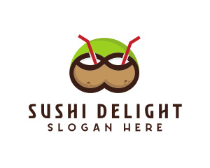 Double Coconut Drinks logo design