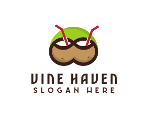 Double Coconut Drinks logo design