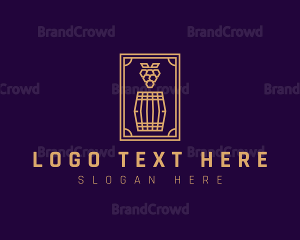 Premium Grape Wine Barrel Logo