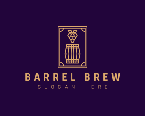 Premium Grape Wine Barrel logo design