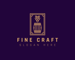 Premium Grape Wine Barrel logo design