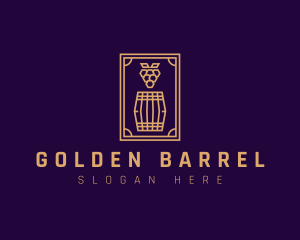 Premium Grape Wine Barrel logo design