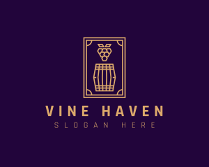 Premium Grape Wine Barrel logo design