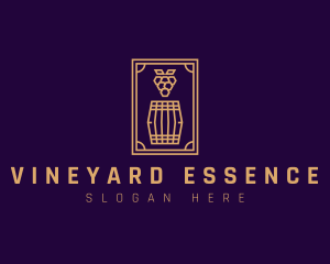 Premium Grape Wine Barrel logo design