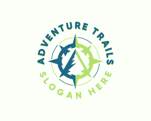 Mountain Arrow Compass logo design