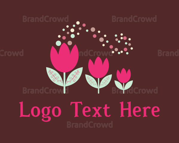 Pink Tulips Florist Logo