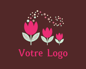 Pink Tulips Florist  logo design