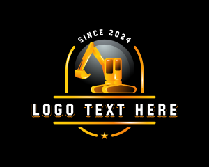 Backhoe - Excavator Construction Builder logo design