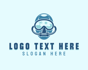 Scuba Mask - Scuba Diving League logo design