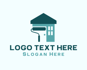 Home Builder - Home Paint Roller Painting logo design