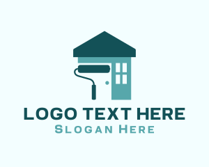 Paint Roller - Home Paint Roller Painting logo design