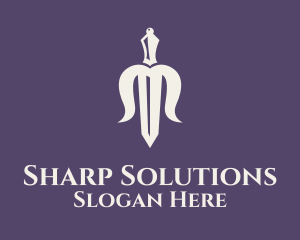 Sharp - Dagger Weapon Knife logo design