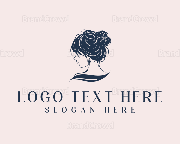 Woman Hairdresser Salon Logo