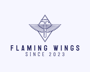 Wings - Carpentry Hammer Wings logo design