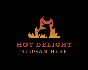 Flaming Cow Grill logo design