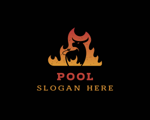 Roast - Flaming Cow Grill logo design