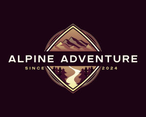 Mountain Trekking Adventure logo design