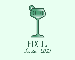 Lime Green Cocktail Drink  logo design