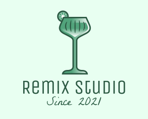 Lime Green Cocktail Drink  logo design