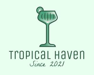 Lime Green Cocktail Drink  logo design