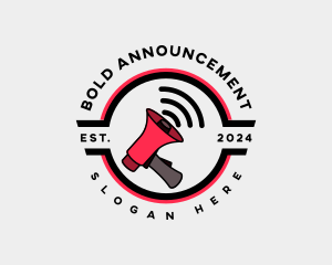 Announcement - Megaphone Broadcast Speaker logo design
