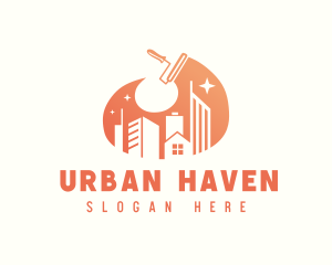 Urban Building Paint Roller logo design