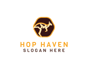 Hop - Wild Kangaroo Animal logo design