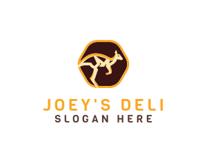 Joey - Wild Kangaroo Animal logo design