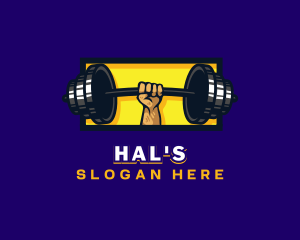 Man - Weightlifting Barbell Fitness logo design