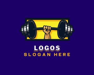 Health - Weightlifting Barbell Fitness logo design