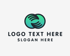 Helping Hand - Modern Cooperative Handshake logo design