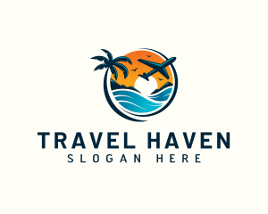 Tourist - Tourist Airplane Travel logo design