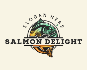 Salmon - Catfish Fishery Swimming logo design