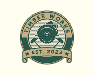 Lumber - Woodcutting Lumber Badge logo design