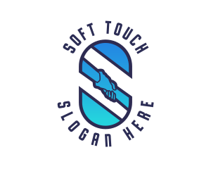 Touch - Helping Hand Letter S logo design