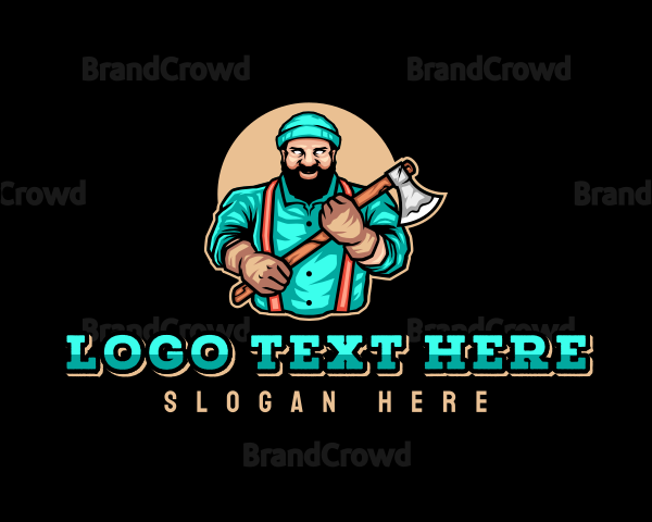 Axe Logger Lumberjack Logo